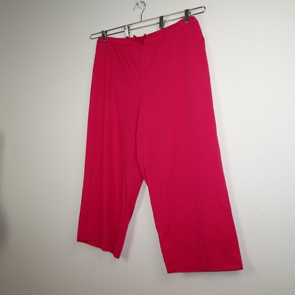 Bryn Walker Cropped Pants Women's Plus Size 2X Pink Cotton Pull On Relaxed NEW - Picture 3 of 9